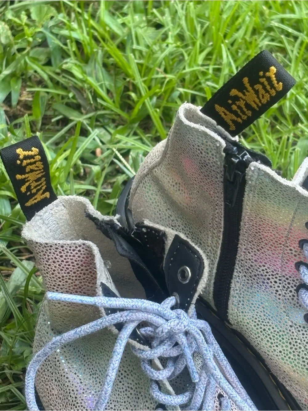 Dr. Martens Iridescent Lace-Up Combat Boots - Multi Kids Size 1